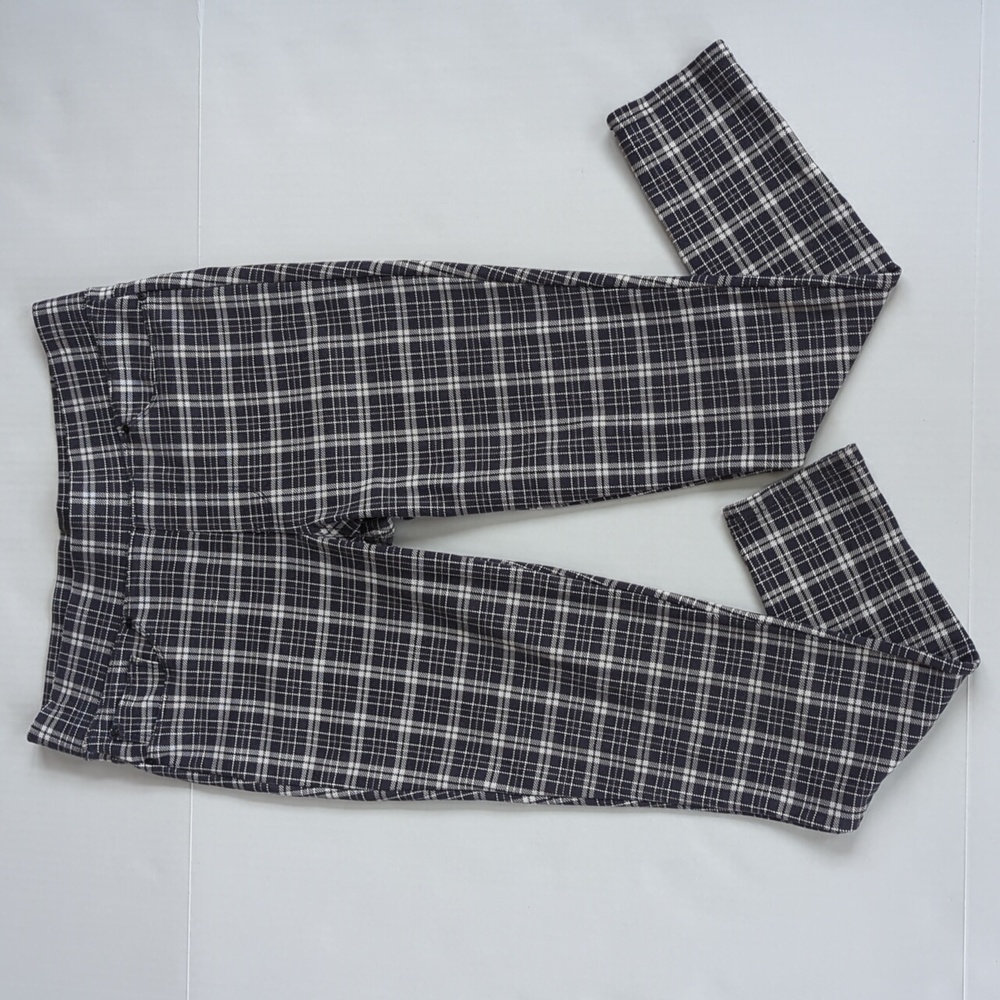 Seven7 Plaid Pull On Legging Pants M Dandy Plaid Gray